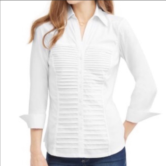 Zac & Rachel White Pleated Blouse - Picture 8 of 8